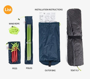 Tente de bivouac ultralégère à mono - paroi à partir de 1,25kg pour 1 à 2 personnes "Naturehike - Tagar" - Planète Rando