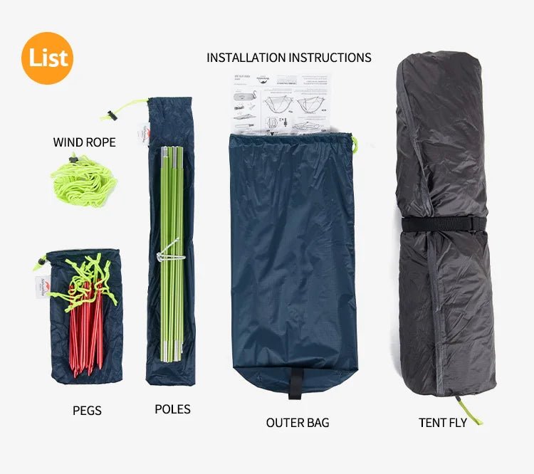 Tente de bivouac ultralégère à mono - paroi à partir de 1,25kg pour 1 à 2 personnes "Naturehike - Tagar" - Planète Rando