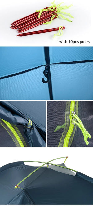 Tente de bivouac ultralégère à mono - paroi à partir de 1,25kg pour 1 à 2 personnes "Naturehike - Tagar" - Planète Rando