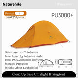 Tente de bivouac ultralégère pour 1 ou 2 personnes 1,50kg "Naturehike - Cloud Up Base" - Planète Rando