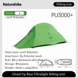 Tente de bivouac ultralégère pour 1 ou 2 personnes 1,50kg "Naturehike - Cloud Up Base" - Planète Rando