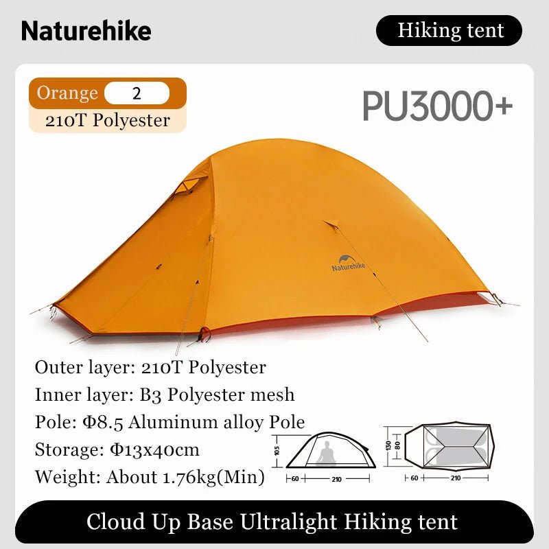Tente de bivouac ultralégère pour 1 ou 2 personnes 1,50kg "Naturehike - Cloud Up Base" - Planète Rando