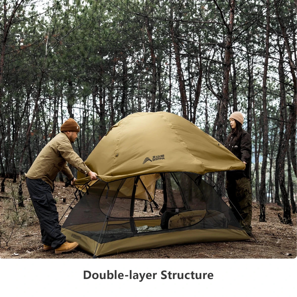 Tente de bivouac/camping pour 2 personnes à double parois 2,16kg "BISINNA - ZL105" - Planète Rando