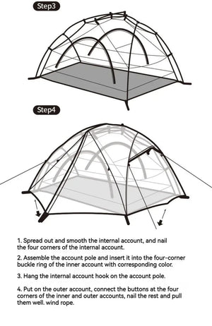 Tente de camping / bivouac en nylon siliconé 20D double - parois pour 2 personnes "Naturehike - Star River 2" - Planète Rando