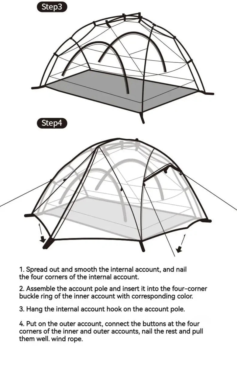 Tente de camping / bivouac en nylon siliconé 20D double - parois pour 2 personnes "Naturehike - Star River 2" - Planète Rando