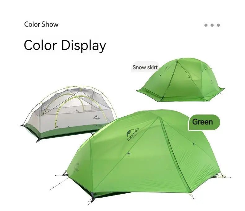 Tente de camping / bivouac en nylon siliconé 20D double - parois pour 2 personnes "Naturehike - Star River 2" - Planète Rando