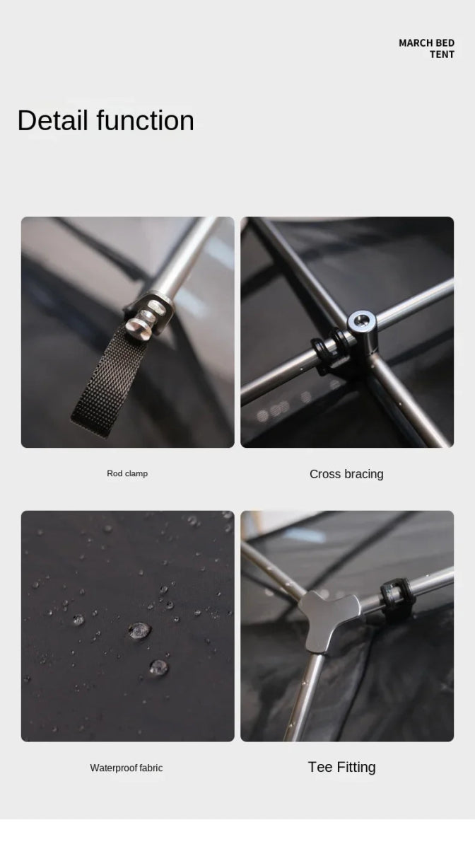 Tente de lit de camping double - parois pour 1 personne "TARKA Outdoor - Aries" - Planète Rando