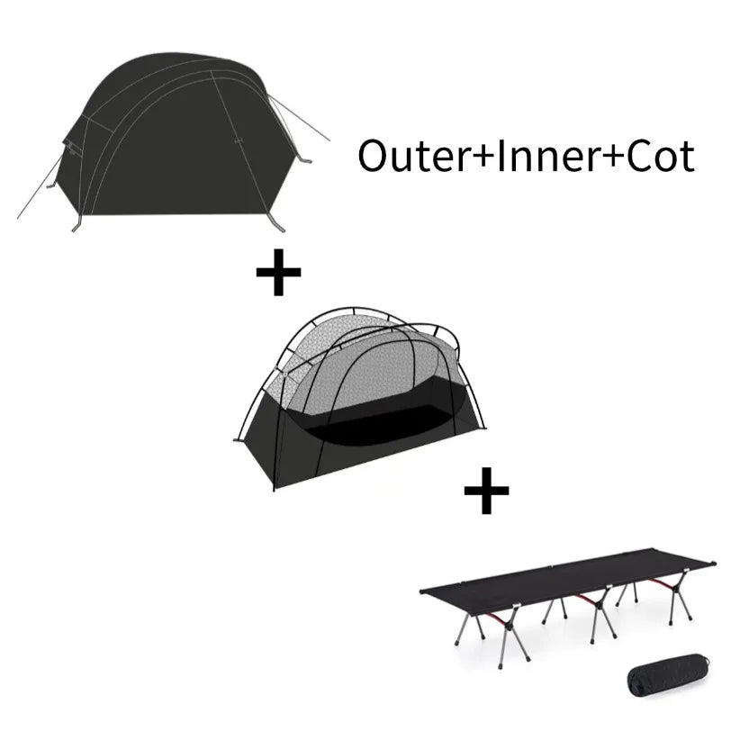 Tente de lit pour 1 personne avec moustiquaire et double - parois "Vidalido - Floating tent" - Planète Rando