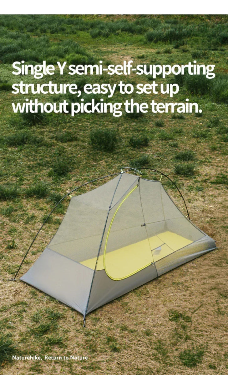 Tente de randonnée ultralégère en nylon 10D pour 1 à 2 personnes à partir de 780g "Naturehike - Star River EXT" - Planète Rando