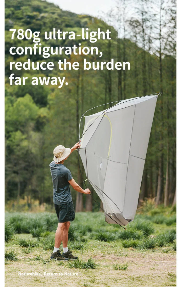 Tente de randonnée ultralégère en nylon 10D pour 1 à 2 personnes à partir de 780g "Naturehike - Star River EXT" - Planète Rando