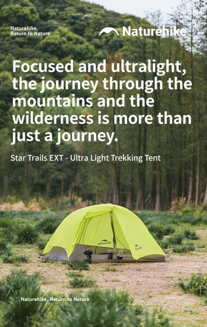 Tente de randonnée ultralégère en nylon 10D pour 1 à 2 personnes à partir de 780g "Naturehike - Star River EXT" - Planète Rando