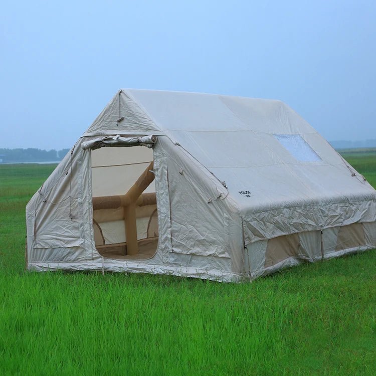 Tente gonflable familiale jusqu'à 12 personnes 12m2 avec fenêtre de toit en tissu Oxford 420D "Youqi - Glamping 12" - Planète Rando
