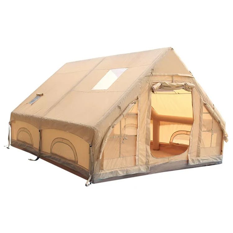 Tente gonflable familiale jusqu'à 12 personnes 12m2 avec fenêtre de toit en tissu Oxford 420D "Youqi - Glamping 12" - Planète Rando