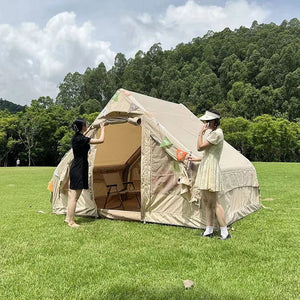 Tente gonflable familiale pour 2 à 6 personnes 7,5m2 avec fenêtre de toit en tissu Oxford 420D "Youqi - Glamping 7.5" - Planète Rando