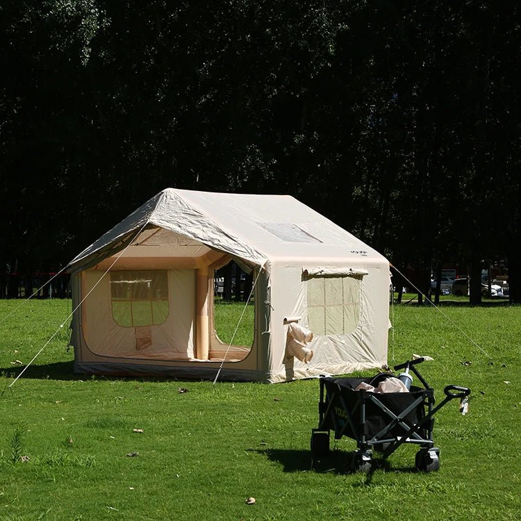 Tente gonflable familiale pour 2 à 6 personnes 7,5m2 avec fenêtre de toit en tissu Oxford 420D "Youqi - Glamping 7.5" - Planète Rando