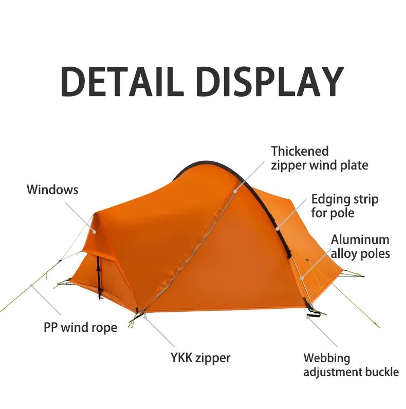 Tente hybride double - parois pour le bivouac / camping avec large espace intérieur 1,9kg "3F UL GEAR - SHELL 2" - Planète Rando