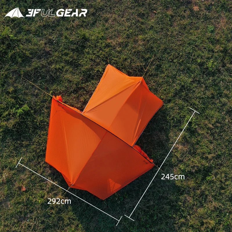 Tente hybride double - parois pour le bivouac / camping avec large espace intérieur 1,9kg "3F UL GEAR - SHELL 2" - Planète Rando