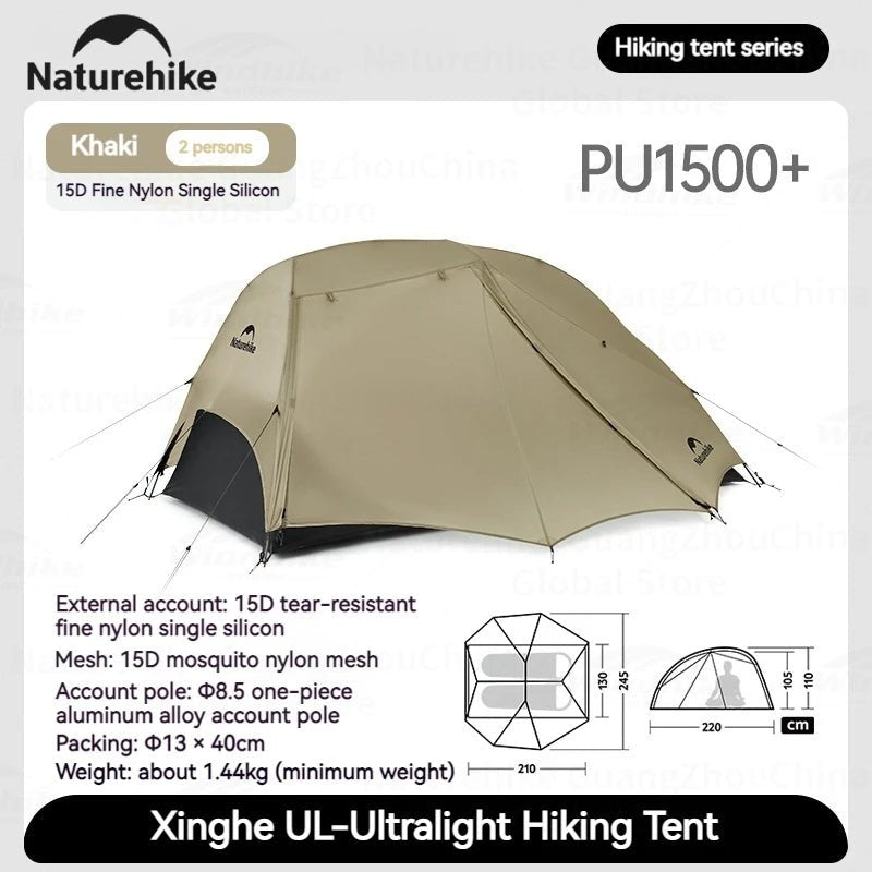 Tente ultralégère nylon 15D double couche pour la randonnée, le camping et le trekking "Naturehike - Star River UL" - Planète Rando