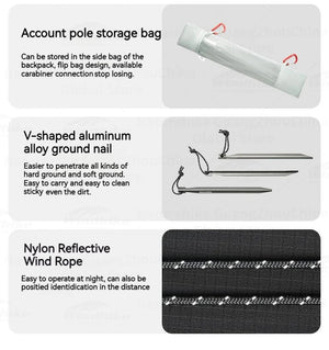 Tente ultralégère nylon 15D double couche pour la randonnée, le camping et le trekking "Naturehike - Star River UL" - Planète Rando
