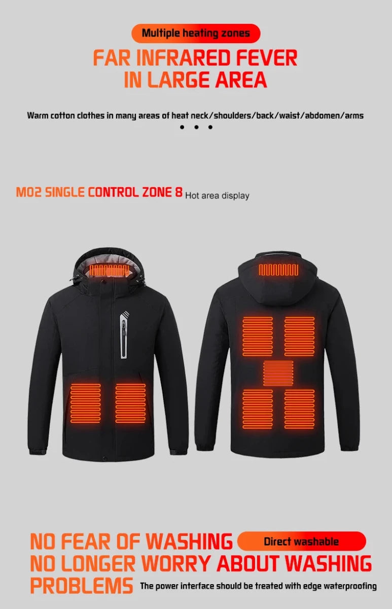 Veste chauffante imperméable unisexe avec 8 zones chaudes "TODWARM - Smart Heat Jacket" - Planète Rando