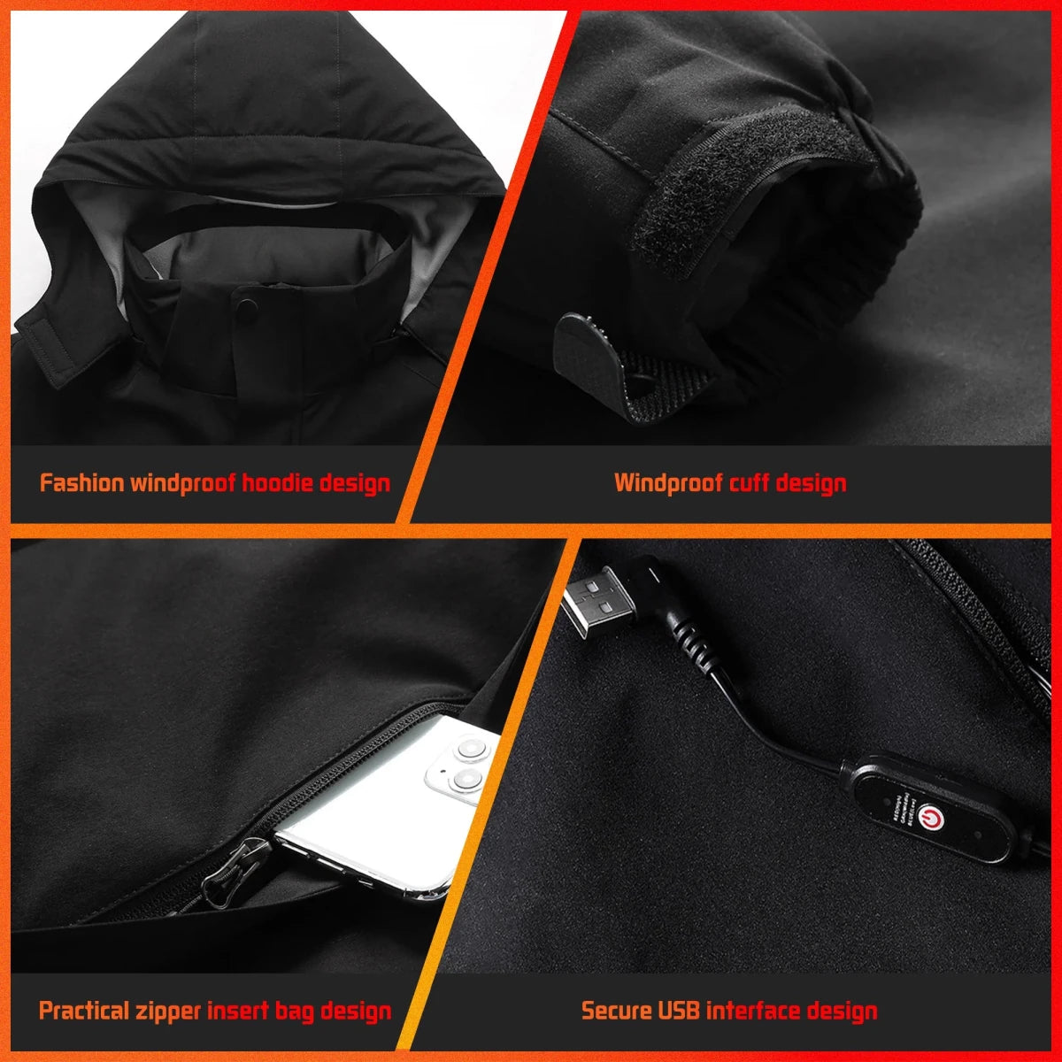 Veste chauffante imperméable unisexe avec 8 zones chaudes "TODWARM - Smart Heat Jacket" - Planète Rando