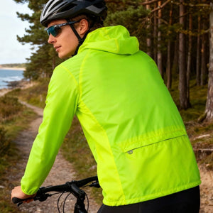 Veste / coupe-vent de cyclisme UPF50+ avec poche ventrale et capuche "WOSAWE – BL245" - Planète Rando