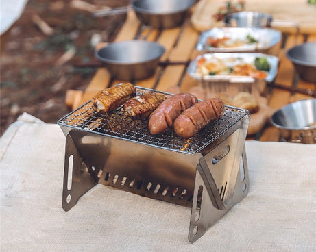 Barbecue de camping portable et pliable en acier inoxydable "Into - Grill BBQ" - Planète Rando