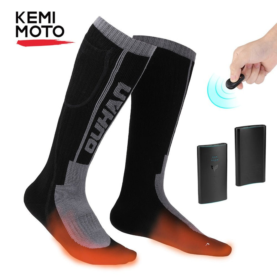 Chaussettes chauffantes électriques avec télécommande et batterie rechargeable "Kemi moto - Smart control" - | Planète Rando