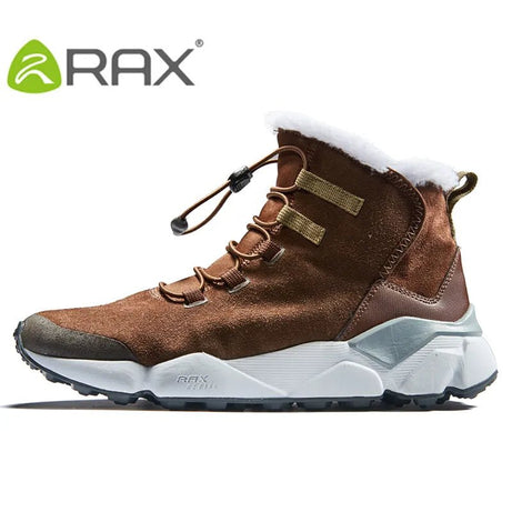 Chaussures de randonnée en cuir véritable chaudes et imperméables pour homme "Rax - Warm" - Marron / 39 | Planète Rando