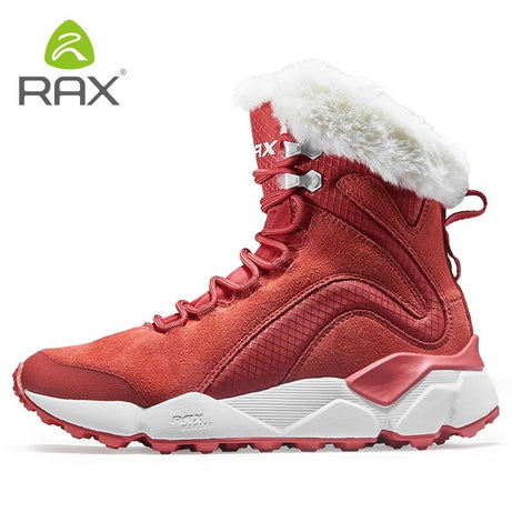 Chaussures de randonnée / montagne high-cut en cuir avec doublure polaire pour femme "Rax - Winter Hiking Boots" - Rouge / 36 | Planète Rando