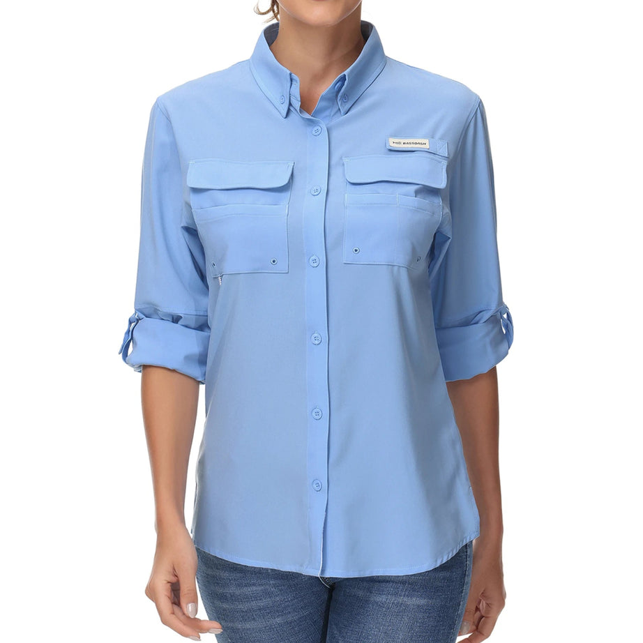 Chemise boutonnée à manches longues pour femme UPF 50+ "Bassdash - FS21W" - Carolina / X-Small | Planète Rando