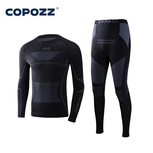 Ensemble de sous-vêtements en thermolite pour homme "COPOZZ – Sportswear 22308" - Noir / S | Planète Rando
