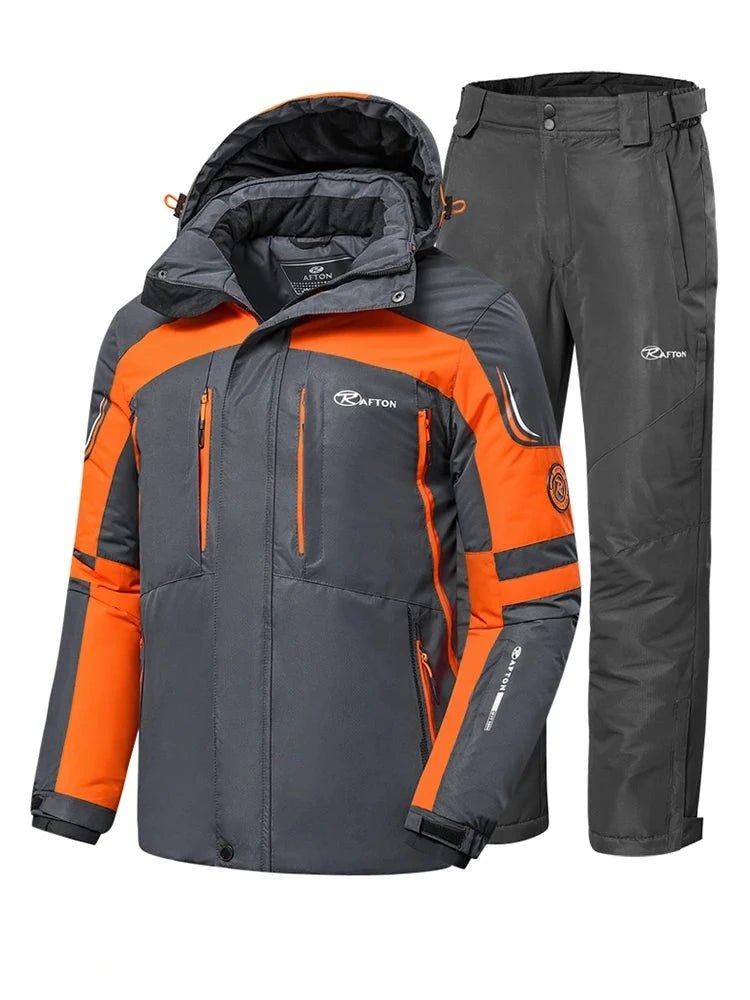 Ensemble parka & pantalon hiver imperméable pour homme -15°C confort "Rafton - 900 series" - Gris-orange / 48 M | Planète Rando