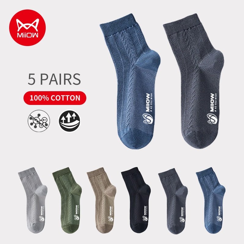 Lot de 5 pairs de chaussettes anti-bactériens en coton pour homme 39-42 "MiiOW - MQL1" - | Planète Rando