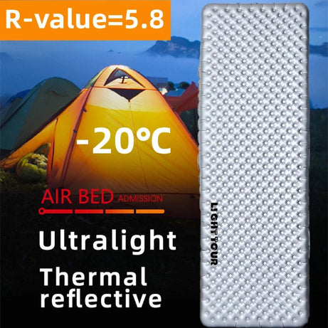 Matelas de couchage gonflable & ultraléger R-value 5.8 à partir de 430g "Light-Tour - Air bed -20°C" - | Planète Rando