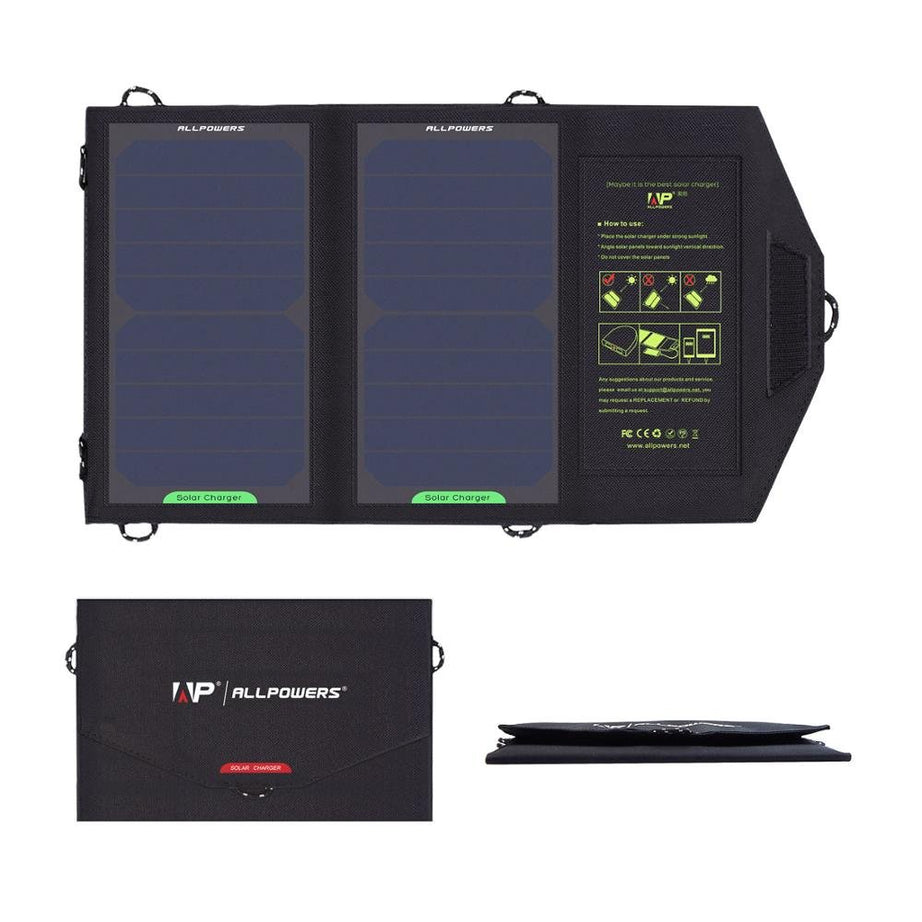 Panneau solaire portatif 10W / 5V "Allpowers - UL Solar Panel" - Default Title | Planète Rando
