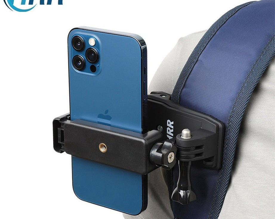 Support 360° de téléphone / caméra sur sangle de sac à dos "HRR - Phone Backpack Mount" - Planète Rando