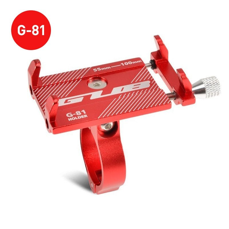 Support téléphone vélo HONEVER GUB Series rouge métal, réglable pour guidon 55-100mm, idéal extérieur, type GUB Plus 11.