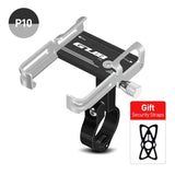 Support téléphone vélo HONEVER noir argent GUB, pince réglable, sangle sécurité, rotatif pour guidon outdoor.