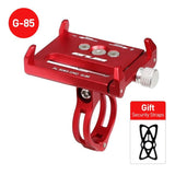 Support téléphone vélo HONEVER GUB Series rouge, aluminium CNC, rotatif, sangles de sécurité, pour guidon outdoor.