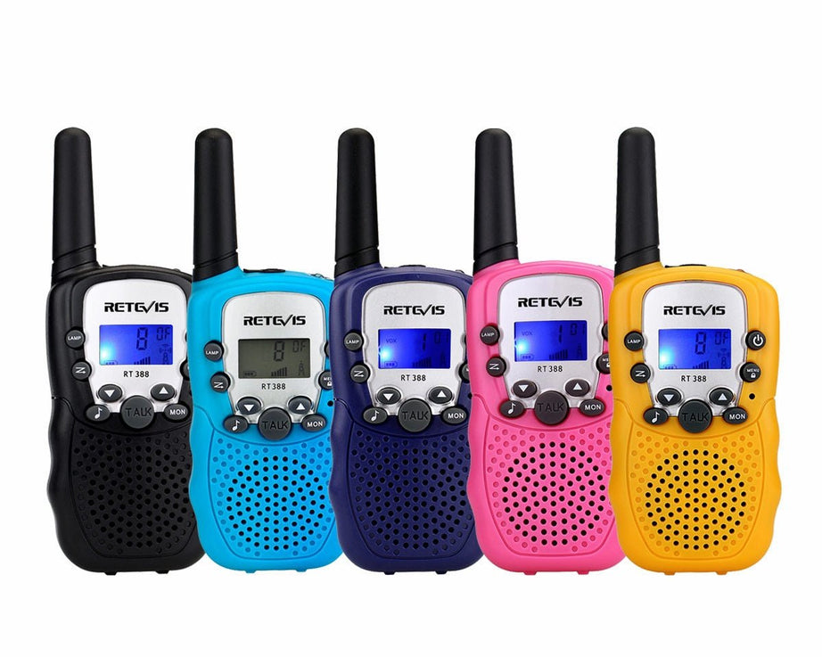 Talkie-walkie / radio portable pour enfants lot de 2 pièces fréquences PMR446 100M / 800M de portée 80g "RETEVIS - RT388" - Planète Rando