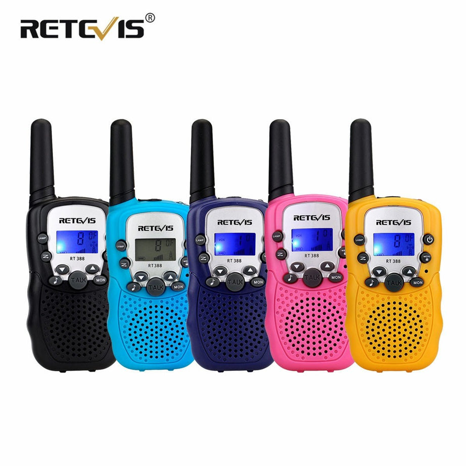Talkie-walkie / radio portable pour enfants lot de 2 pièces fréquences PMR446 100M / 800M de portée 80g "RETEVIS - RT388" - Planète Rando