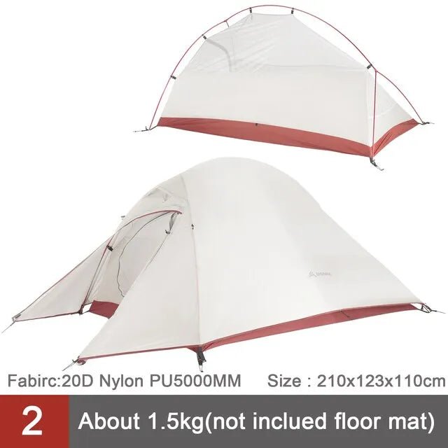 Tente de camping double-parois randonnée / bikepacking 1-2 Personne 1,8kg avec tapis de sol "BISINNA - ZL073" - Default Title | Planète Rando