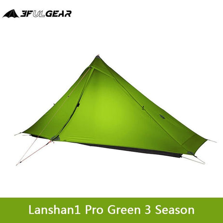 Tente de camping ultralégère 1 personne 3 à 4 saisons 690g "3F UL GEAR - Lanshan 1 Pro" - Vert / 3 saisons | Planète Rando