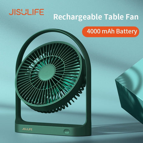 Ventilateur sans-fil rotatif 270° et rechargeable mini-USB 4000m AH "JISULIFE" - Planète Rando